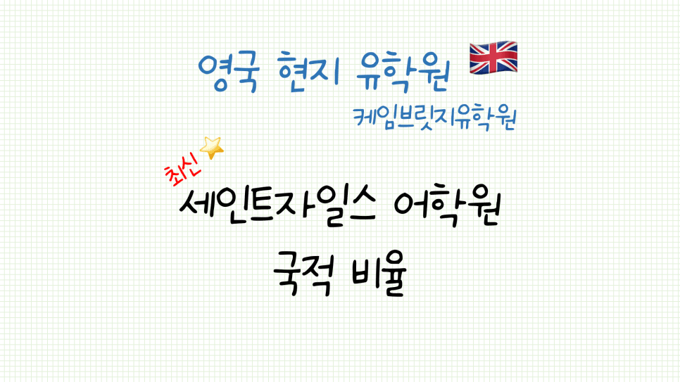 영국 세인트자일스 어학원(St.giles) 최신 국적 비율 안내 - 런던 어학연수 추천 어학원